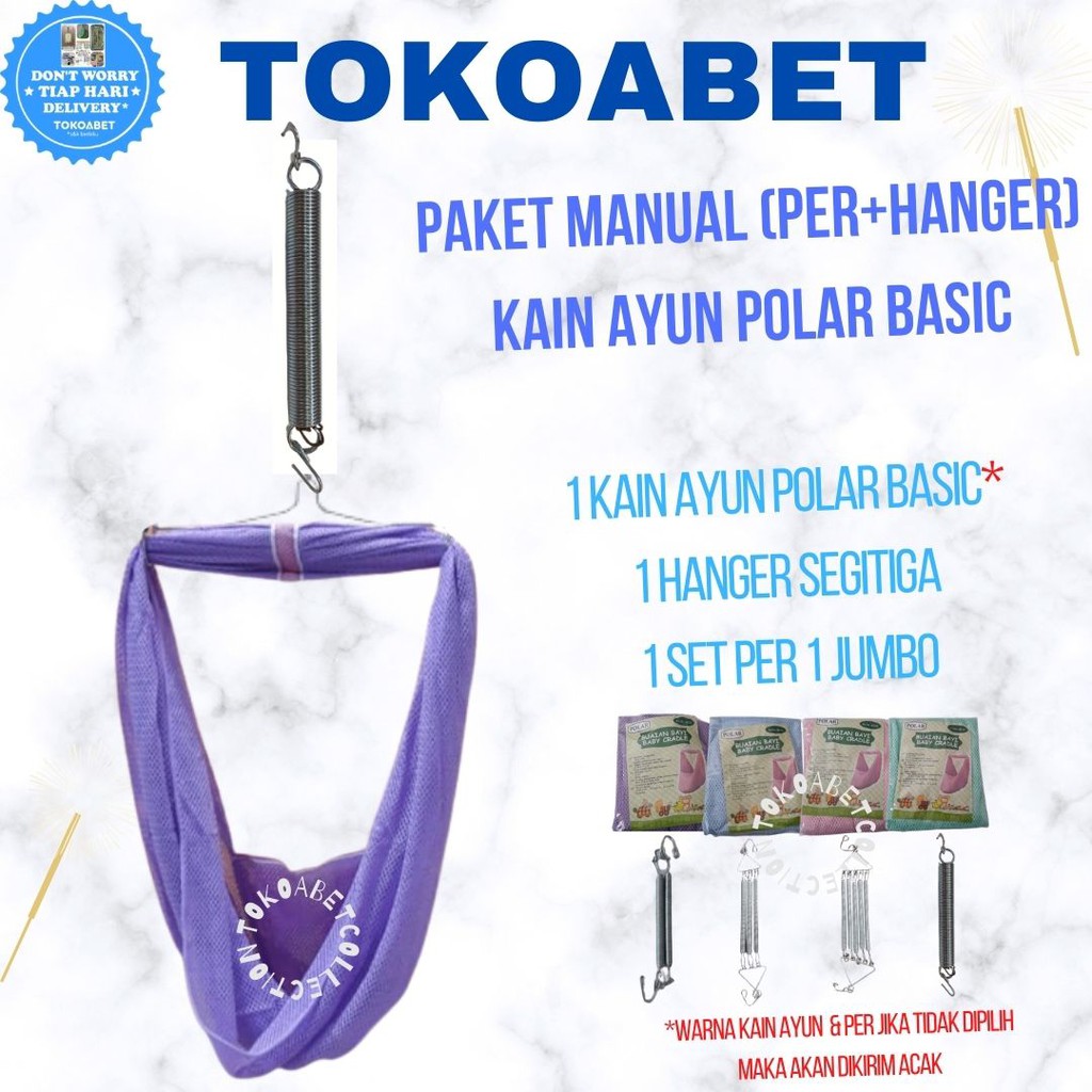 PAKET MANUAL Ayunan Bayi POLAR BASIC Per Pegas VARIASI Hanger perlengkapan tidur bayi TOKOABET