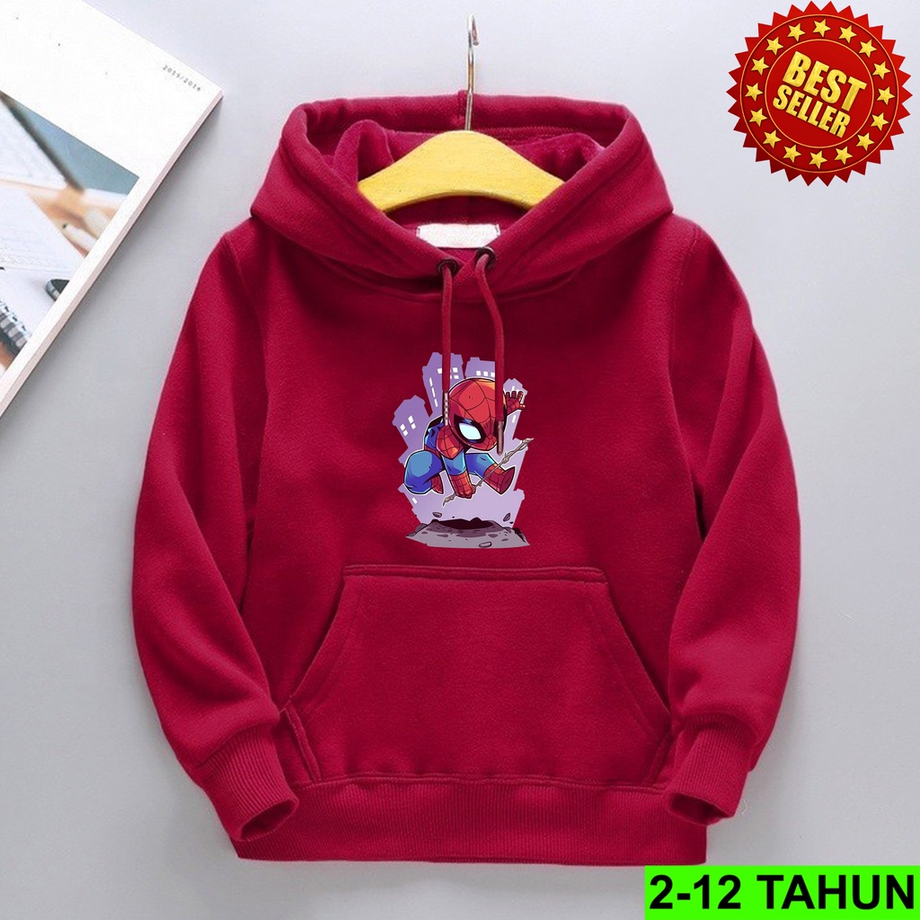 Hoodie Anak Laki Laki Perempuan / Hodie SPIDERMAN  Anak Usia 2 3 4 5 6 7 8 9 10 11 12 Tahun / Jaket Spiderman Anak Cewek Cowok / Switer Distro Bisa Cod / Suiter Anak Terbaru / Sweeter Anak / Switer Anak