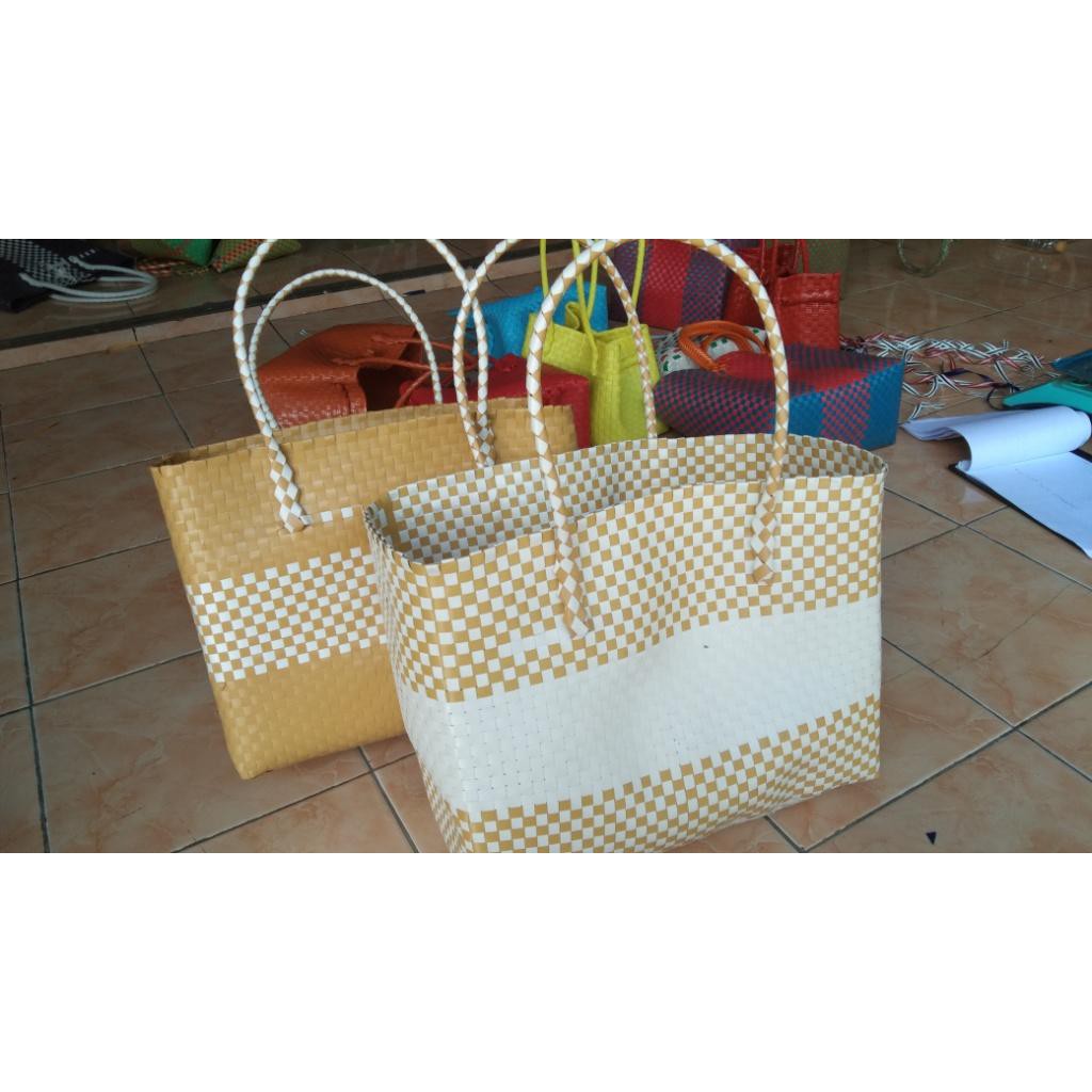 TAS ANYAM PLASTIK JUMBO WARNA GOLD/TAS ANYAM HAJATAN,SYUKURAN,BELANJA DLL/TAS ANYAM SOUVENIR MURAH