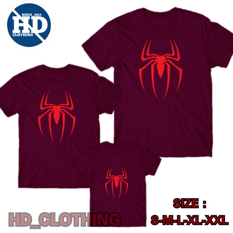 Kaos spiderman lengan pendek atasan anak dan dewasa couple keluarga - baju family