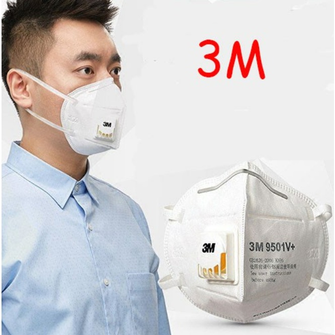 ORIGINAL!! 3M MASKER KN95 9501V+ N95 ORIGINAL 1 Pouch isi [25 Masker]