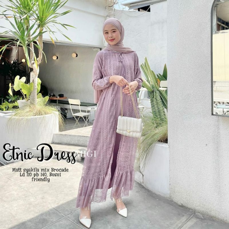 Etnic dress gamis syakila brokat
