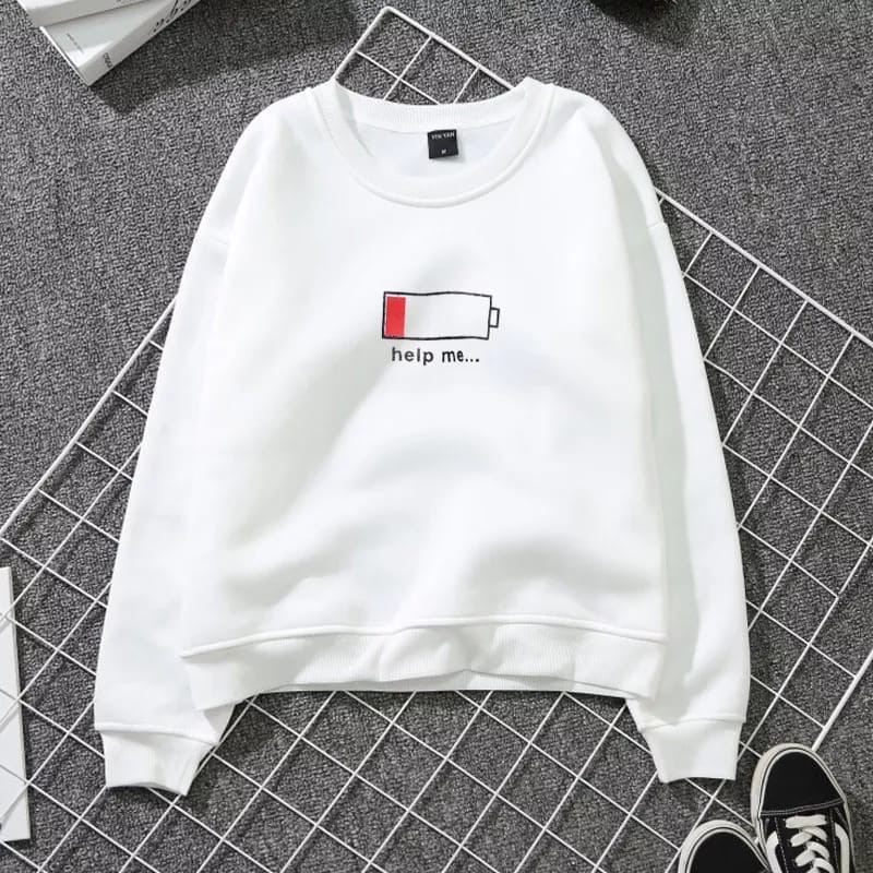 BATTERY MODE SWEATER UNISEX - ATASAN TEBAL PREMIUM