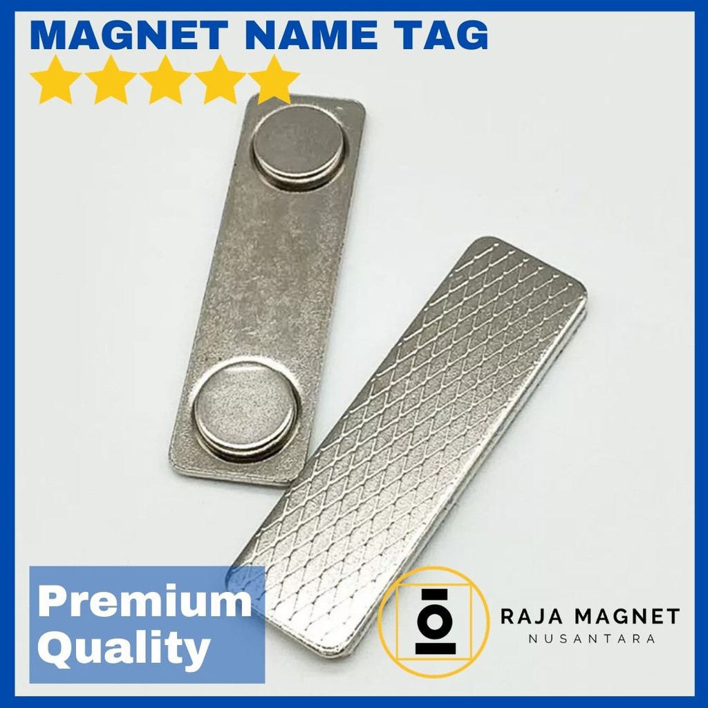 

1 Set Magnet Name Tag Magnet Tempel Dada Seragam Kantor Bahan Neodymium Lapis Nikel Kuat