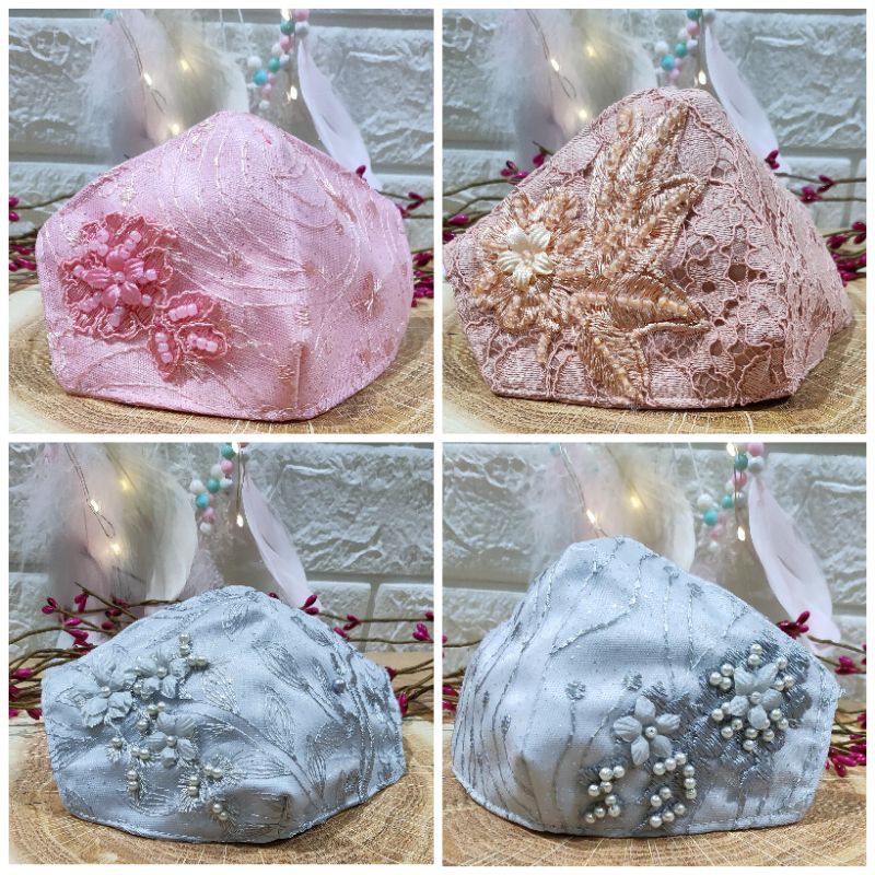 (HIJAB/HEADLOOP)MASKER BRUKAT/BROKAT/PAYET/TILE/MUTIARA/SATIN/PESTA/WEDDING/AKAD/PENGANTIN/HIJAB