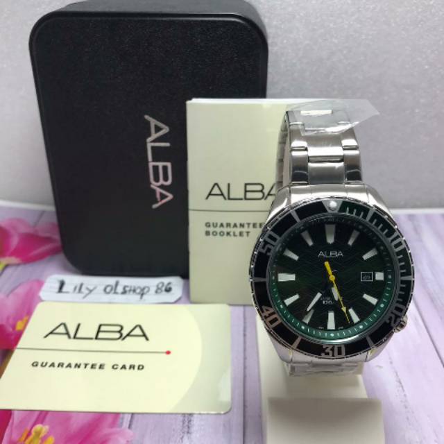 Jam tangan pria Alba Samurai hijau original