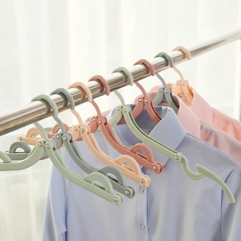 Rak Hanger Pakaian Model Anti-Selip, Dapat Dilipat, Bahan Plastik, Untuk Traveling