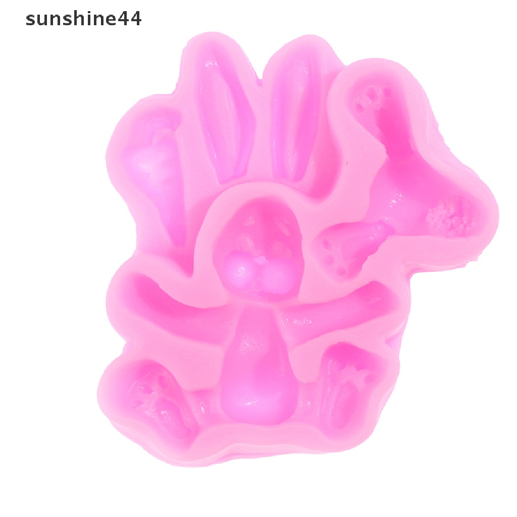 Sunshine Cetakan Kue / Cupcake Bentuk Kelinci Paskah 3D Bahan Silikon