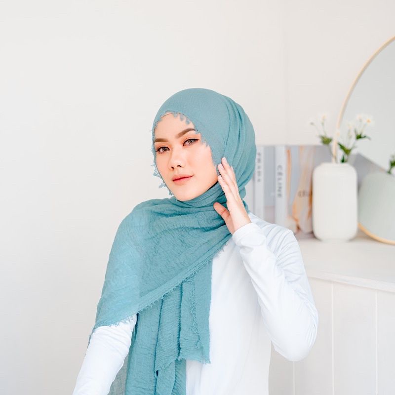 fanissahijab || PASMINA CRINKLE PREMIUM / VISCOSE CRINKLE SHAWL-CRINKLE WARDAH