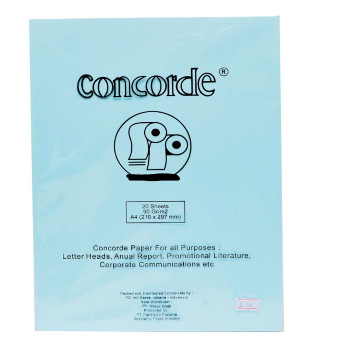 

KERTAS CONCORDE A4 90 GR 80204 SKY BLUE