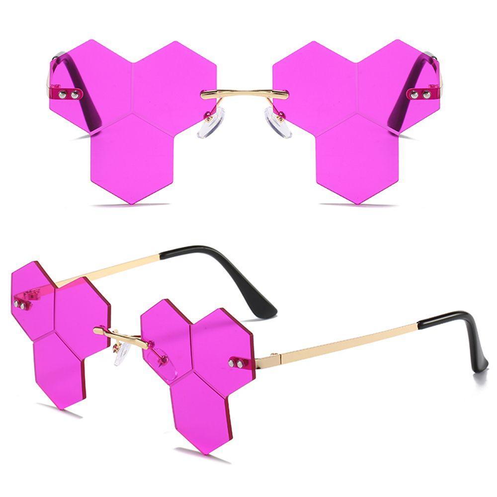 Lily Polygon Sunglasses Retro Irregular Clear Lens Fun Prom Glasses