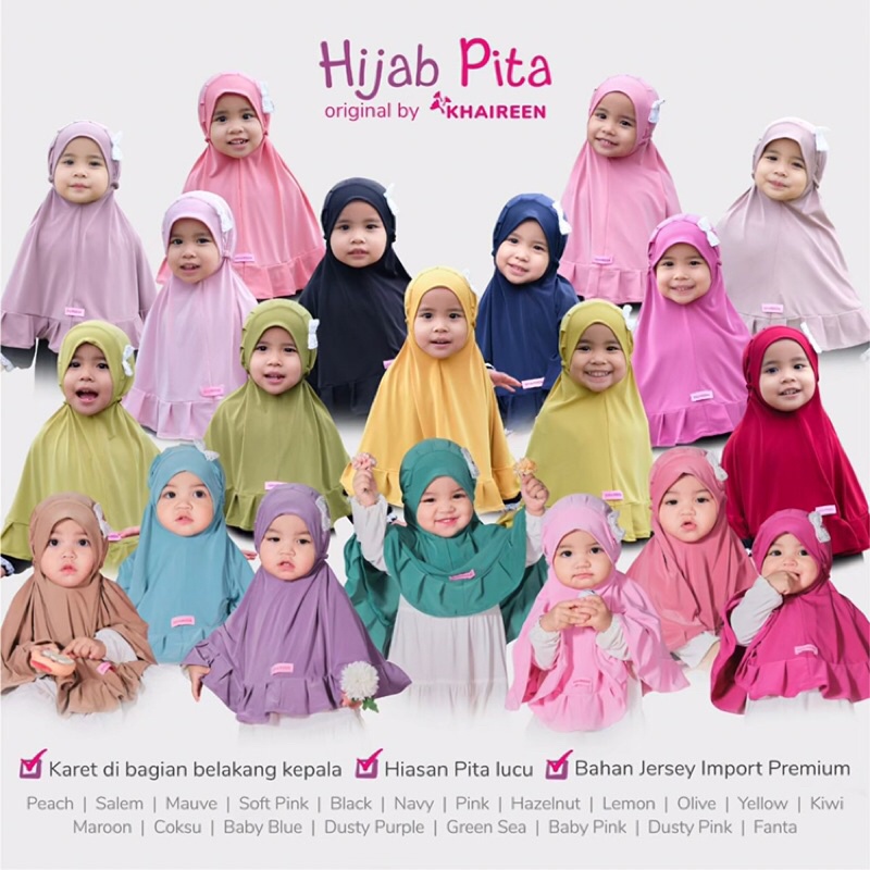 HIJAB PITA by KHAIREEN/HIJAB ANAK JERSEY/JILBAB ANAK JERSEY CANTIK/KERUDUNG ANAK SYARI JERSEY ADEM
