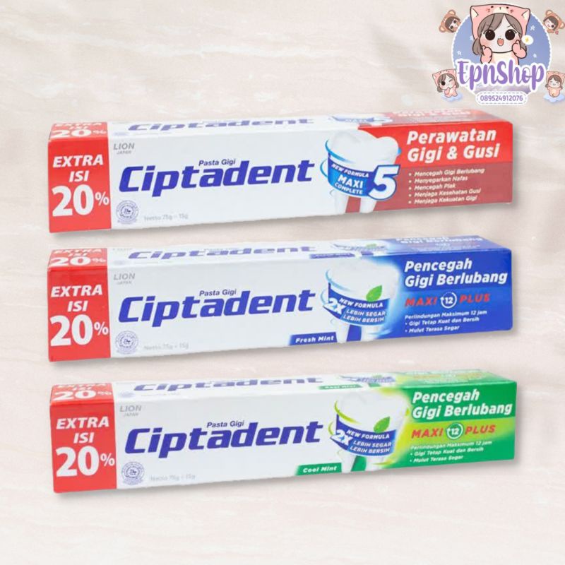 CIPTADENT PASTA GIGI 75gr 120gr BPOM / PASTA GIGI CIPTADENT 120gr