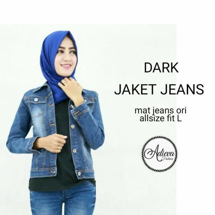 jacket jeans dark blue - outer murah - baju wanita  "PROMO AWAL TAHUN"