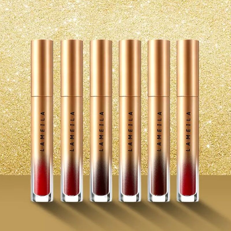 Lameila Gold Edition Matte Lip Glazze ~ Lipstik Cair Pelembab Bibir Tahan Air