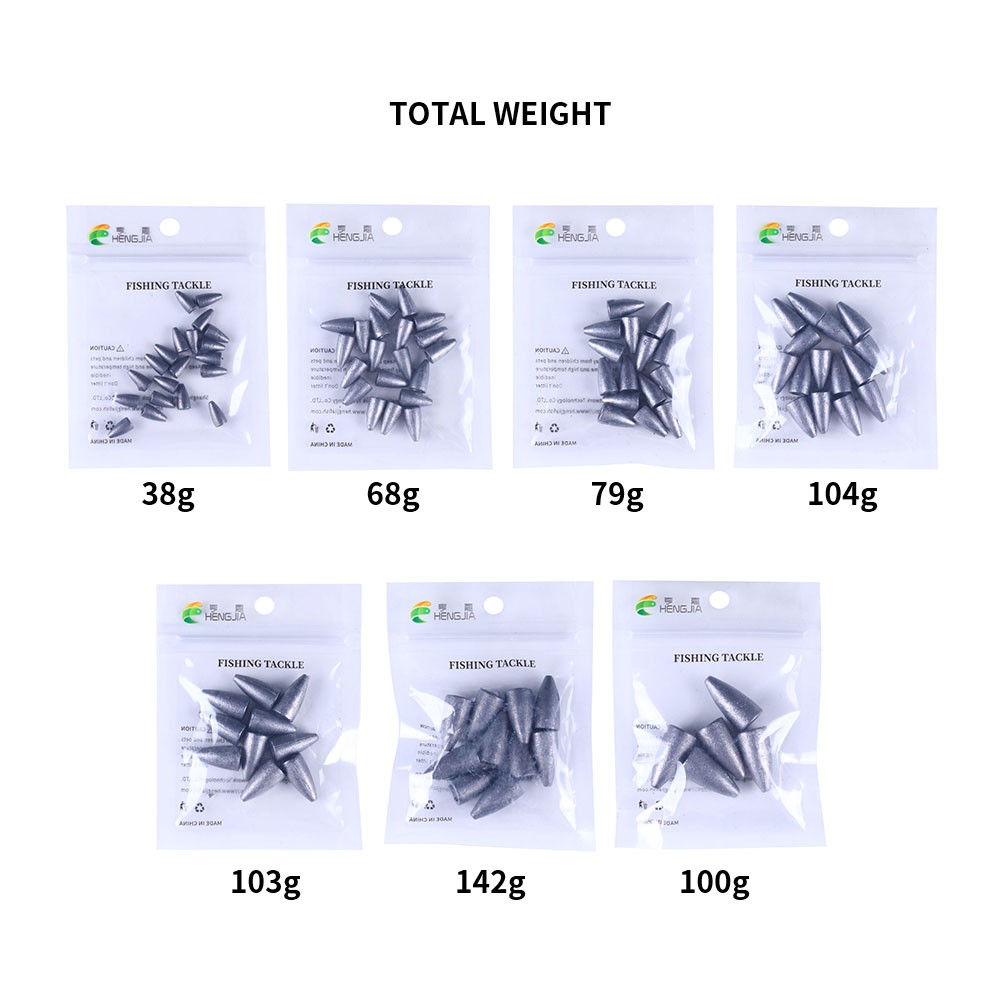 Hengjia Memimpin Memancing Pemberat Pemberat Memancing Peluru Berbentuk Casting Sinker Berat 1.75G 3.5G 5G 7G 10G 14G 21G