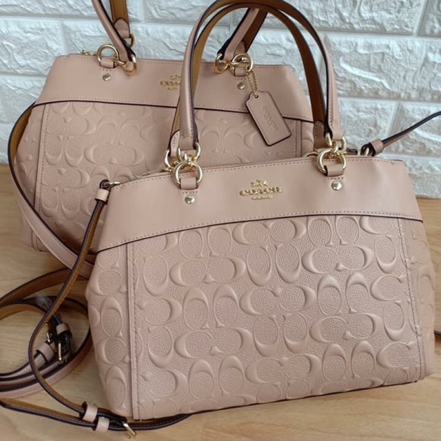 Tas Coach Mini Brooke Embossed Nude Pink