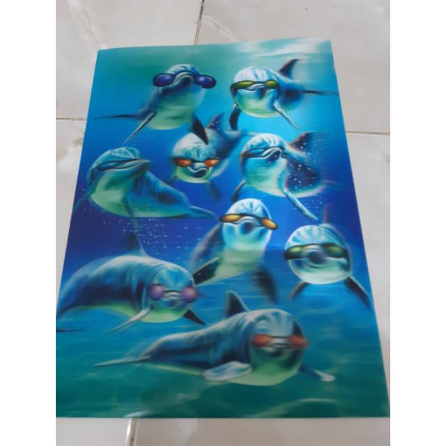 (kecil) Poster gambar 3 dimensi, cover 3 dimensi