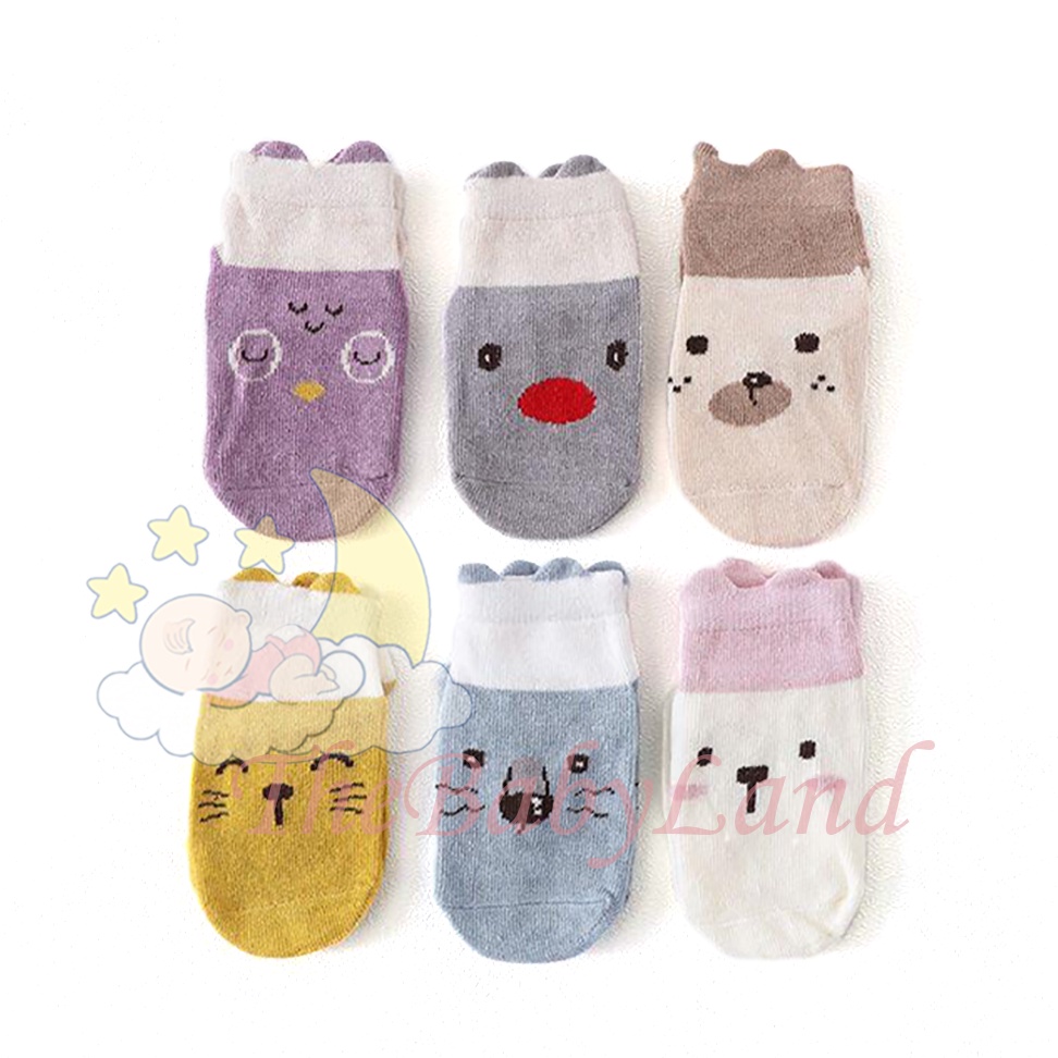 [1KG 65PCS] Babyland Kaos Kaki Pendek Anak Bayi Bahan Katun Kaus Kaki Karakter Lucu Model Korea Import Murah / Animal