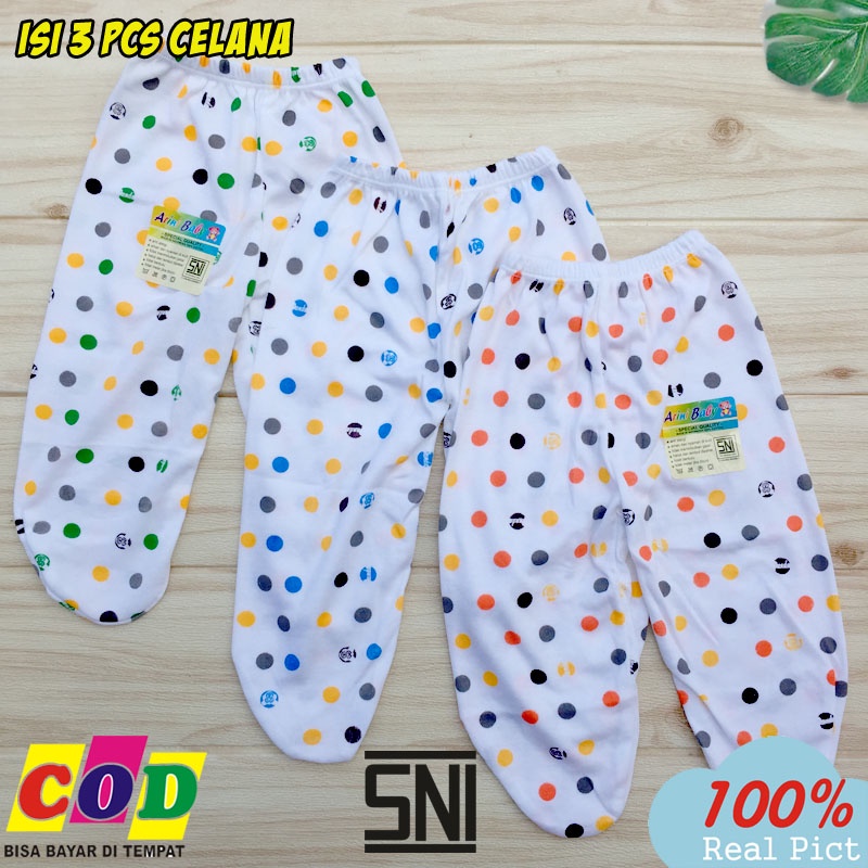 Kwalitas Premium - 3 PCS Celana Panjang Tutup Kaki Bayi Baru Lahir Almeera Baby and Kids