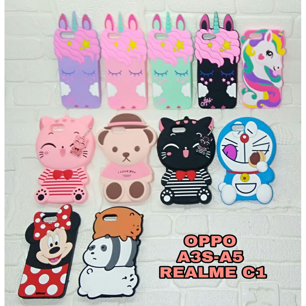 CASE BONEKA 3D OPPO A3S - A5 -REALME C1 (NON FINGER) | Shopee Indonesia