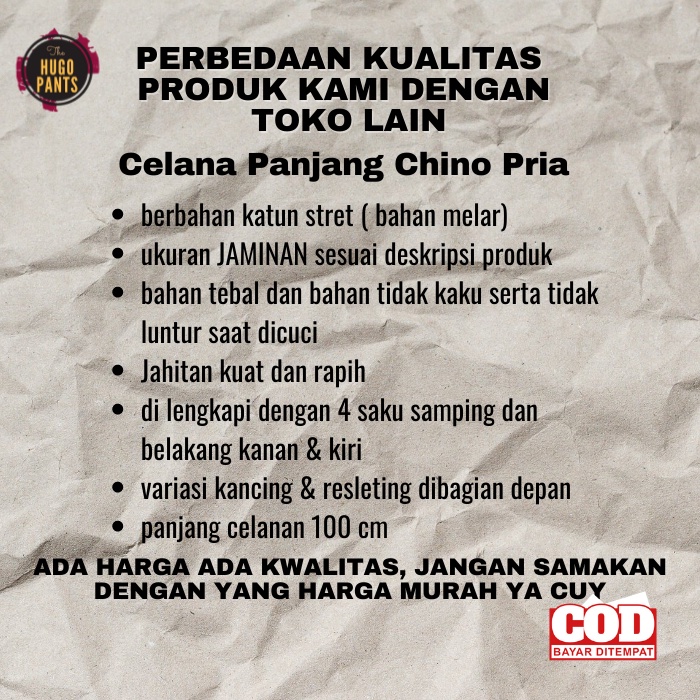 CELANA PANJANG CHINO PRIA SLIMFIT CELANA KERJA BAHAN KATUN MURAH untuk kantor, kerja, kuliah, formal