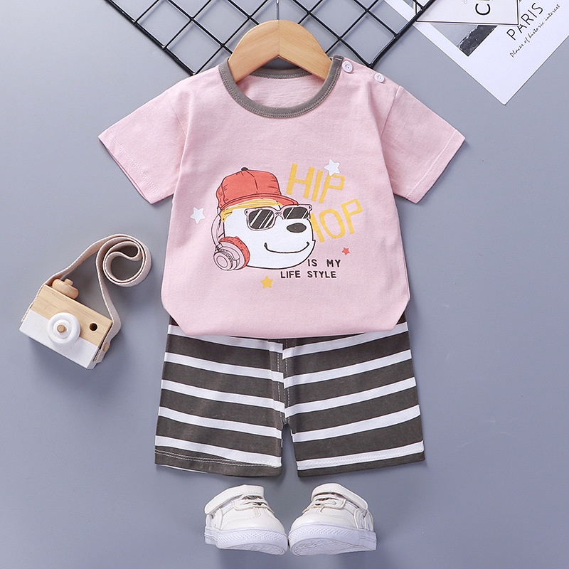 Setelan baju dan celana anak import bahan berkualitas unisex cowok cewek ukuran lengkap