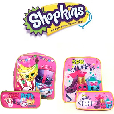 

Tas Ransel Anak Karakter Original & Tempat Pensil Shopkins 2in1 12" Backpack Pen Case