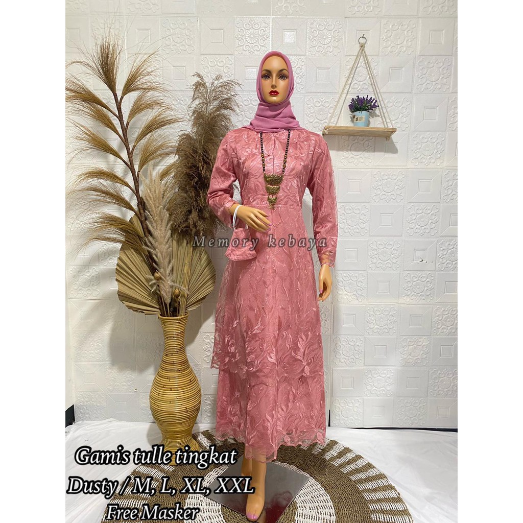 Gamis Tingkat Memori / Kebaya Modern / Gamis Brukat / Dress Kondangan / Gamis Busui / Kebaya Gamis