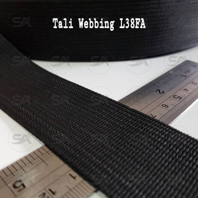 

TALI WEBBING L38FA HITAM / TALI BISBAN 3,8 CM (ROL)