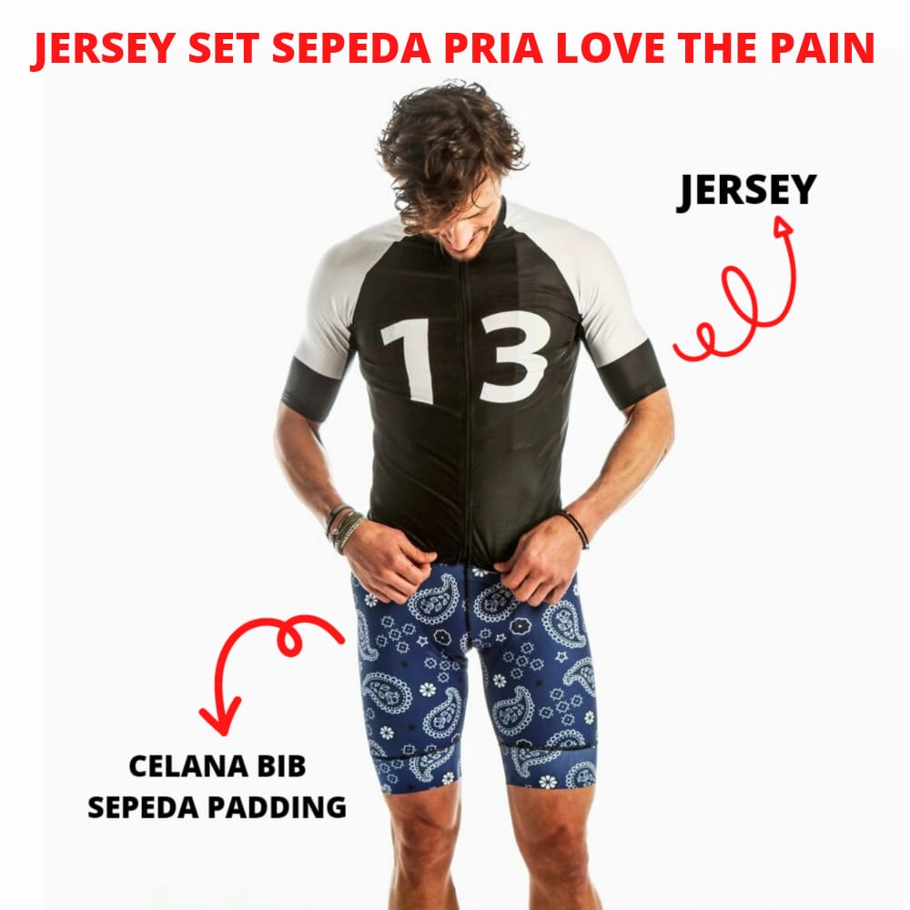 Jersey Set Sepeda Road bike Pria Love The Pain