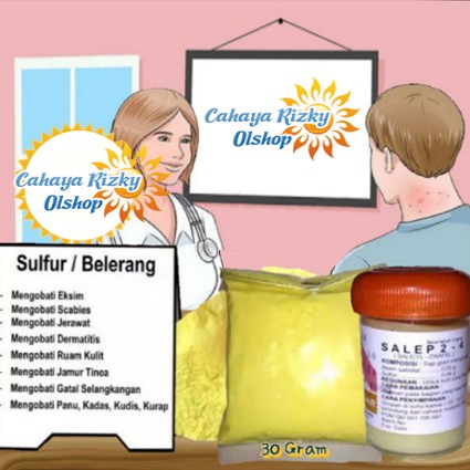obat khusus gatal kulit ampuh salep 2-4 24 dokter belerang blerang sulfur sulphur bubuk TERLARIS