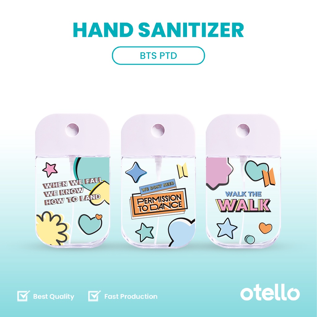 Otello Hand Sanitizer BTS Permission to Dance Spray Bottle Bangtan Kpop