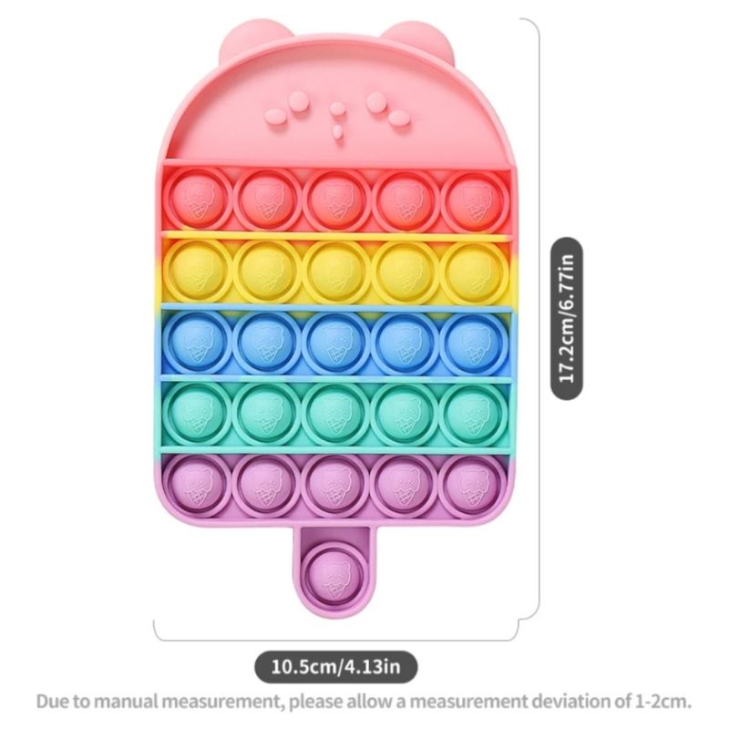 BIANCA - Mainan Anak Pop It Fidget RAINBOW Bubble Push Pop its Fidget Toys-POPSICLE