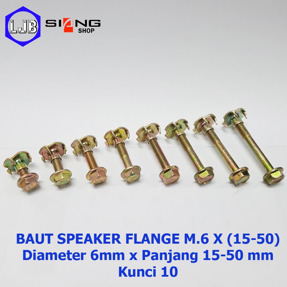 Baut M6 Speaker Cakar Flange panjang 15 sd 50mm