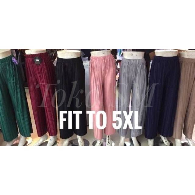 Celana kulot plisket import jumbo bigsize pleated cullote Celana kulot plisket import jumbo bigsize pleated cullote