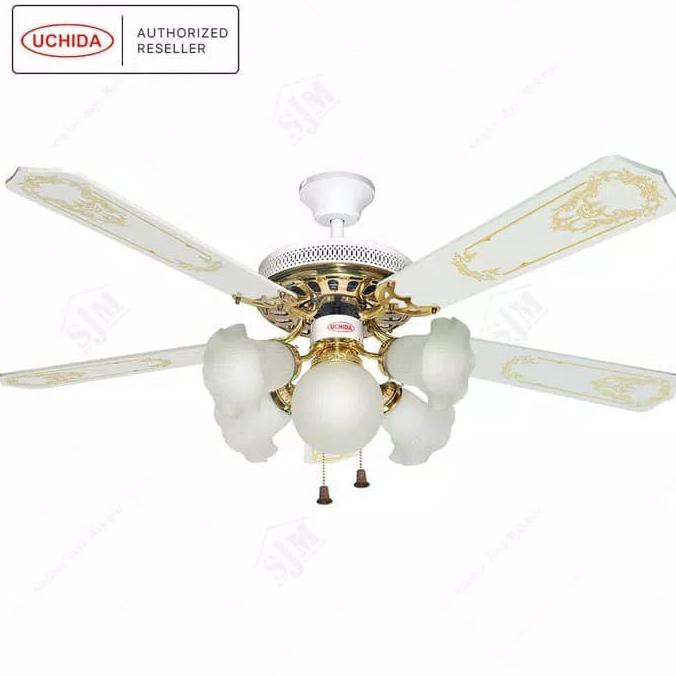 KIPAS ANGIN GANTUNG UCHIDA 5 LAMPU 52 INCH CF 110 (PUTIH)