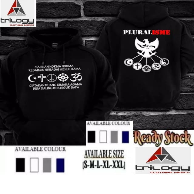 HOODIE JUMPER PLURALISME GARUDA INDONESIA SAJIKAN NORMA-NORMA KEBAIKAN SEBAGAI MENU UTAMA KEREN