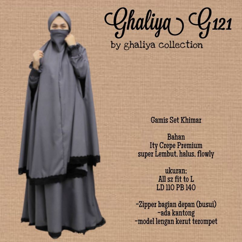 Baju hijab syari wanita| G 121 | ity crepe premium| Gamis set khimar|gamis syari