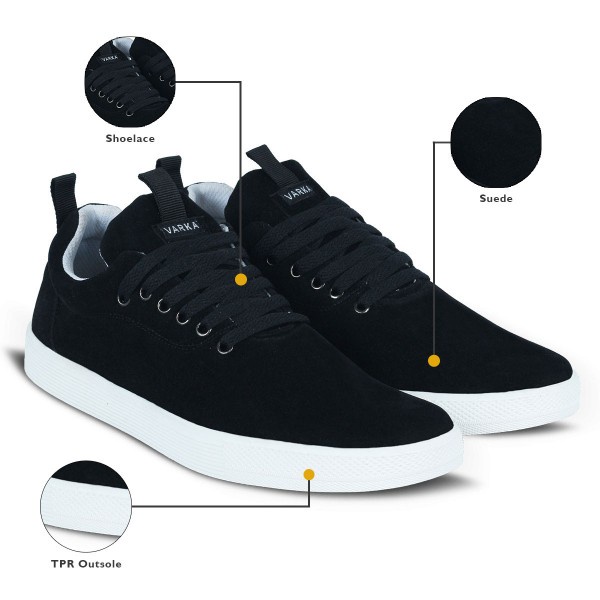 Sepatu Sneaker Pria Terbaru V 606 Brand Varka Sepatu Kasual Sepatu Pria Warna Hitam.