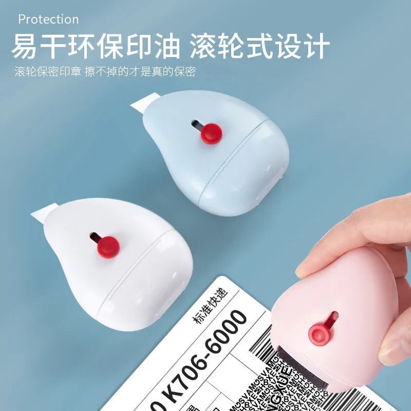 TERMURAH!! Stamp Roller 2in1 Refill Stempel Resi Penghapus Alamat Melindungi Identitas/ Cutter Paket