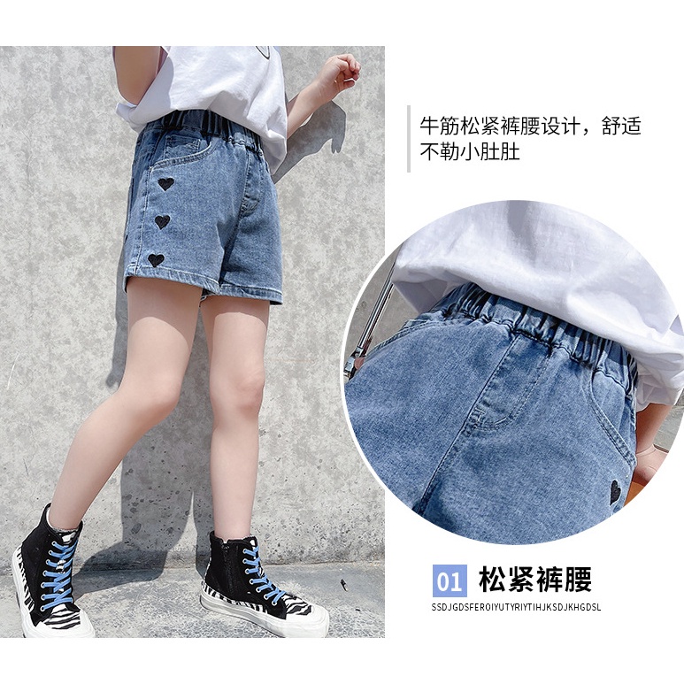 Celana pendek Jeans Anak Perempuan Import Warna Biru/Pink