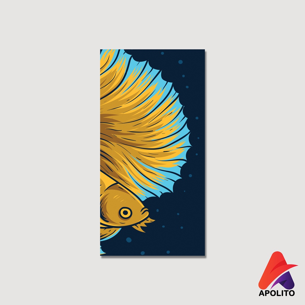 HIASAN DINDING IKAN BETTA (10x20cm) PAJANGAN KAYU BUNGA POSTER KAYU HIASAN DINDING KAMAR BERTA