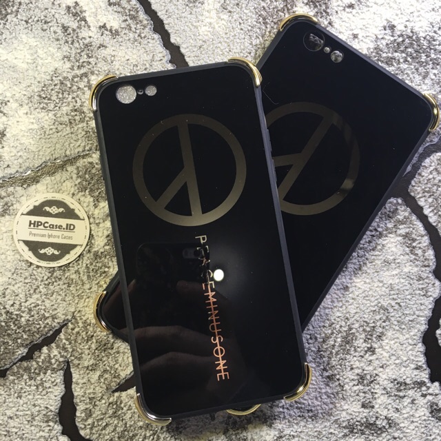 Case Iphone 6 6s 7 6plus 7plus X Elegant Black Peace Minus One Korea Brand Glossy Case