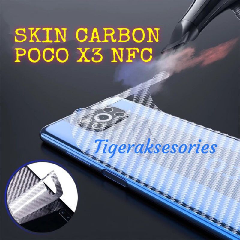 Poco X3 NFC Garskin /Skin Carbon Antigores Belakang Hp Anti Jamur
