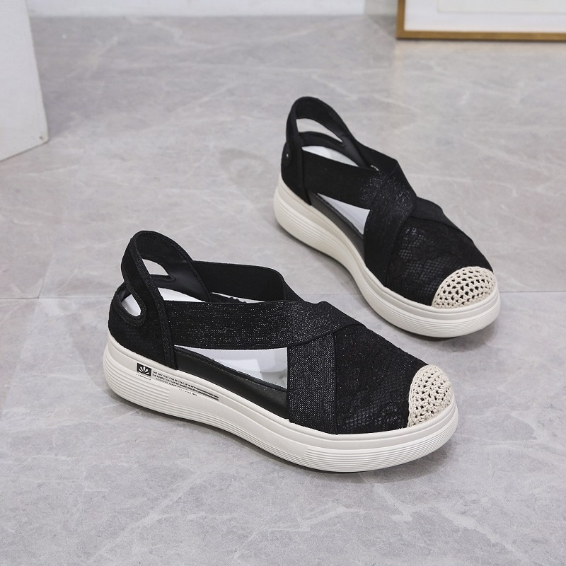 BISA COD! Sepatu Slip On Wedges Wanita Premium Sanzeil Stella Import 0016