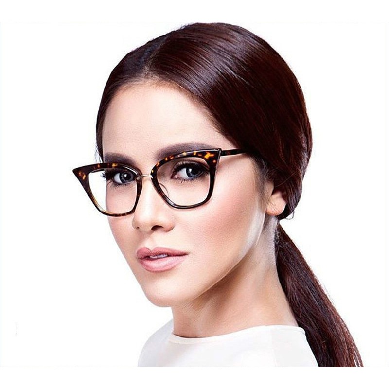 (YUZHU) Bayar di Tempat Frame Kacamata Anti Radiasi Wanita  Mata Kucing Gaya Frame Kacamata Fashion Eyeglasses