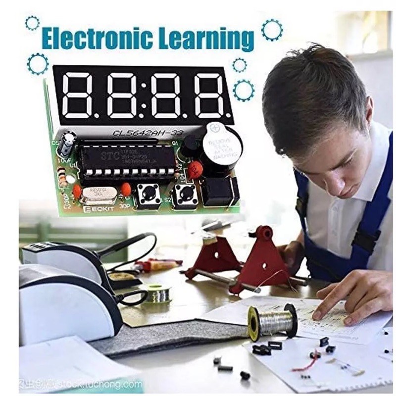 Rangkaian Listrik untuk Praktek DIY KIT jam digital 4 segnent 4 bits c51 electronic clock