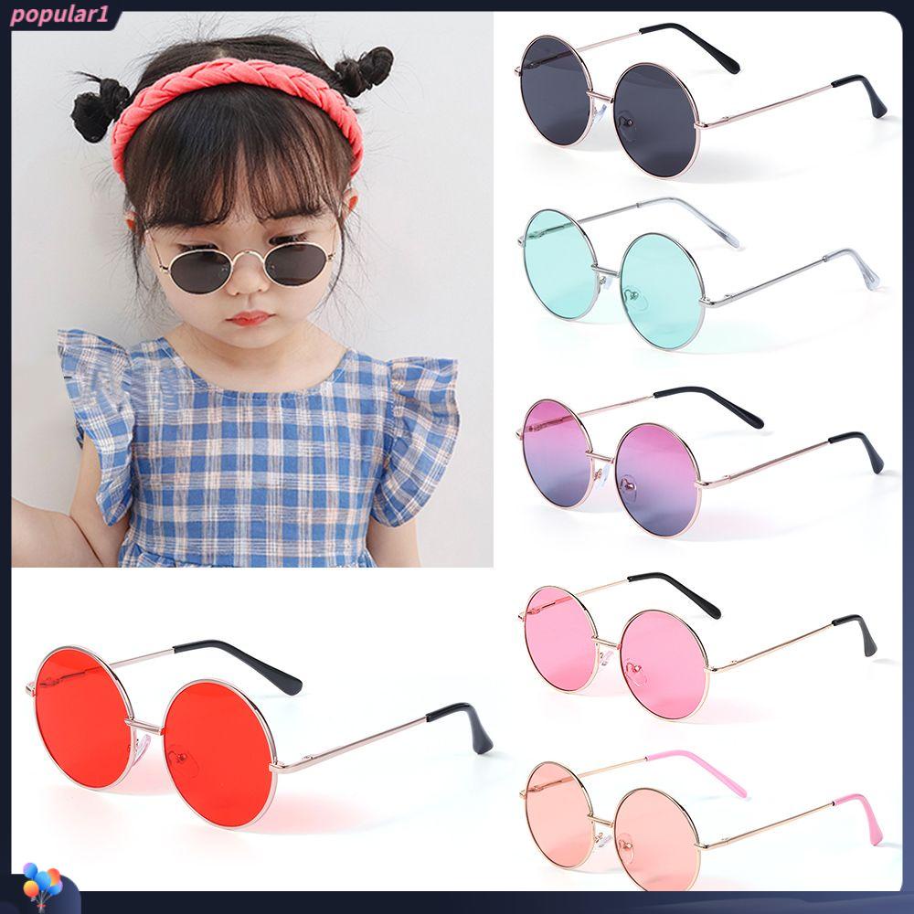 Kacamata Hitam UV 400 Bingkai Bulat Bahan Logam Gaya Retro Inggris Untuk Anak Laki-Laki Dan Perempuan 2020