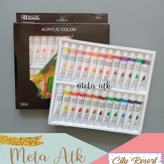 

Fuji | Cat Acrylic / Akrilik Bazic Isi 24 Warna Murah Meriah Ready